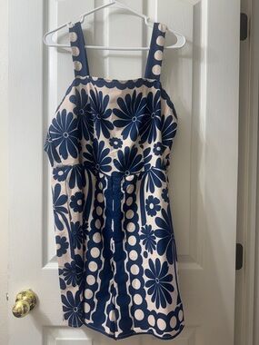 Navy Floral Print shorts romper